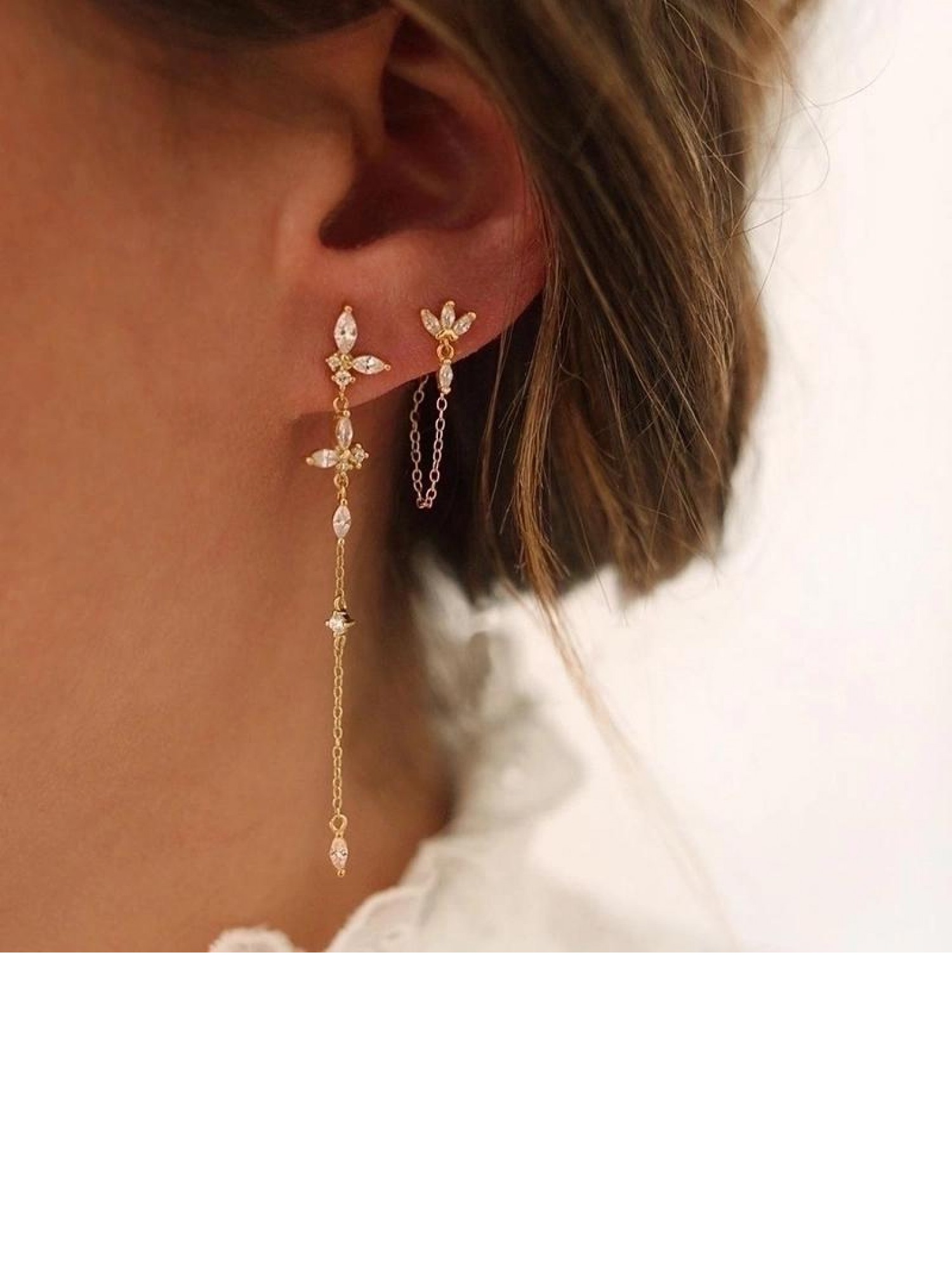 Long earrings Neli 18K Gold plated